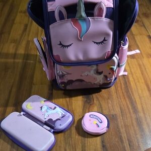 Unicorn Schoolbag Boy Elementary Super Light Waterproof Kids Great Condition 3